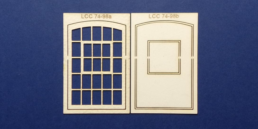 LCC 74-98 O gauge warehouse window type 3 Window fixture for warehouse window panel type 3.
